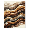 Abstract Earthy Wave Flowing Line Rug