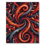 Fiery Red Orange Swirl Confetti Rug