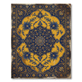 Gold Blue Vintage Floral Medallion Rug