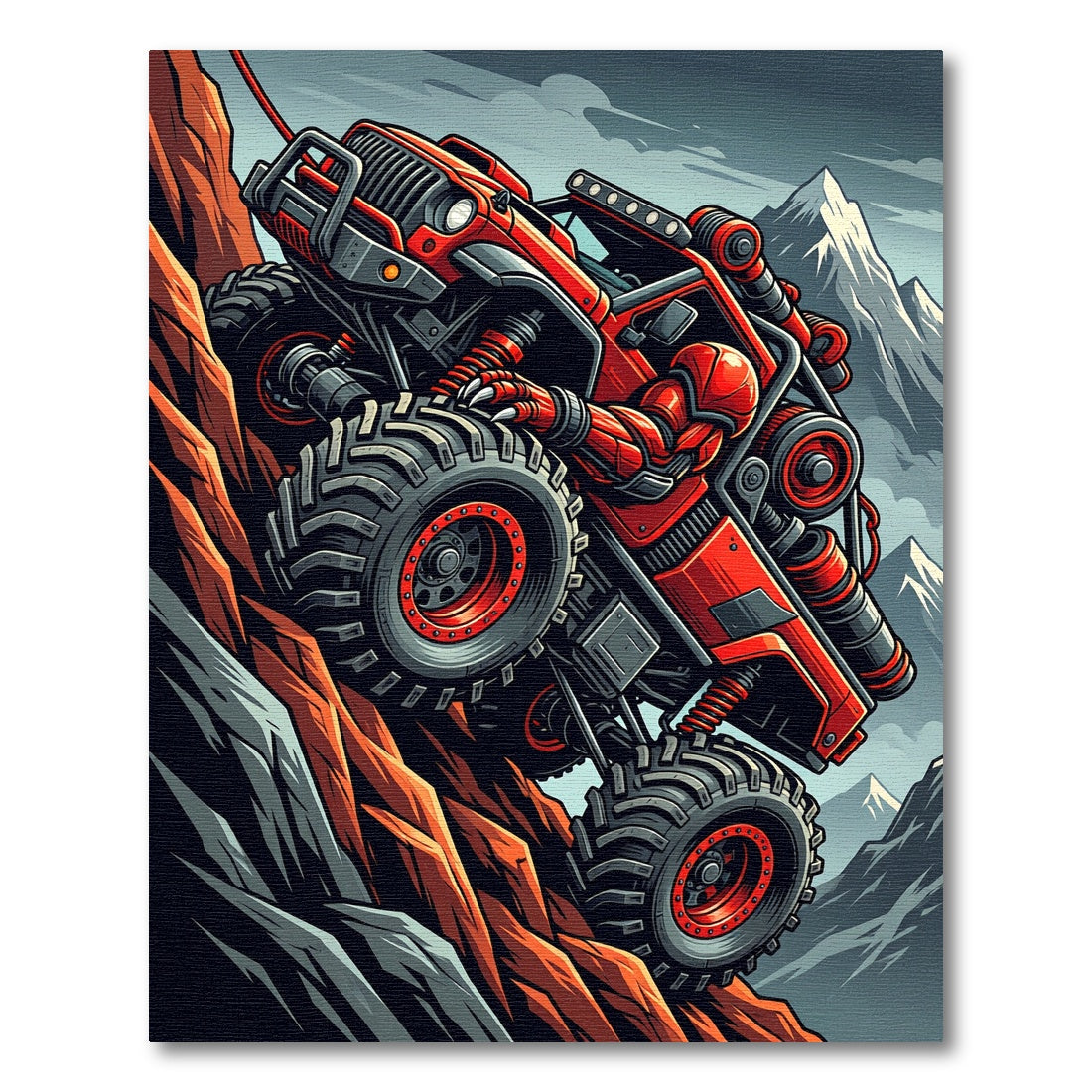Red Climber Off-road Adventure Rug
