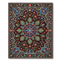 Ornate Deep Burgundy Floral Medallion Rug