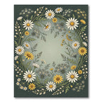 Sage Botanical Meadow Wildflower Wreath Rug
