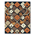 Earthy Terracotta Geometric Southwest Diamond Rug