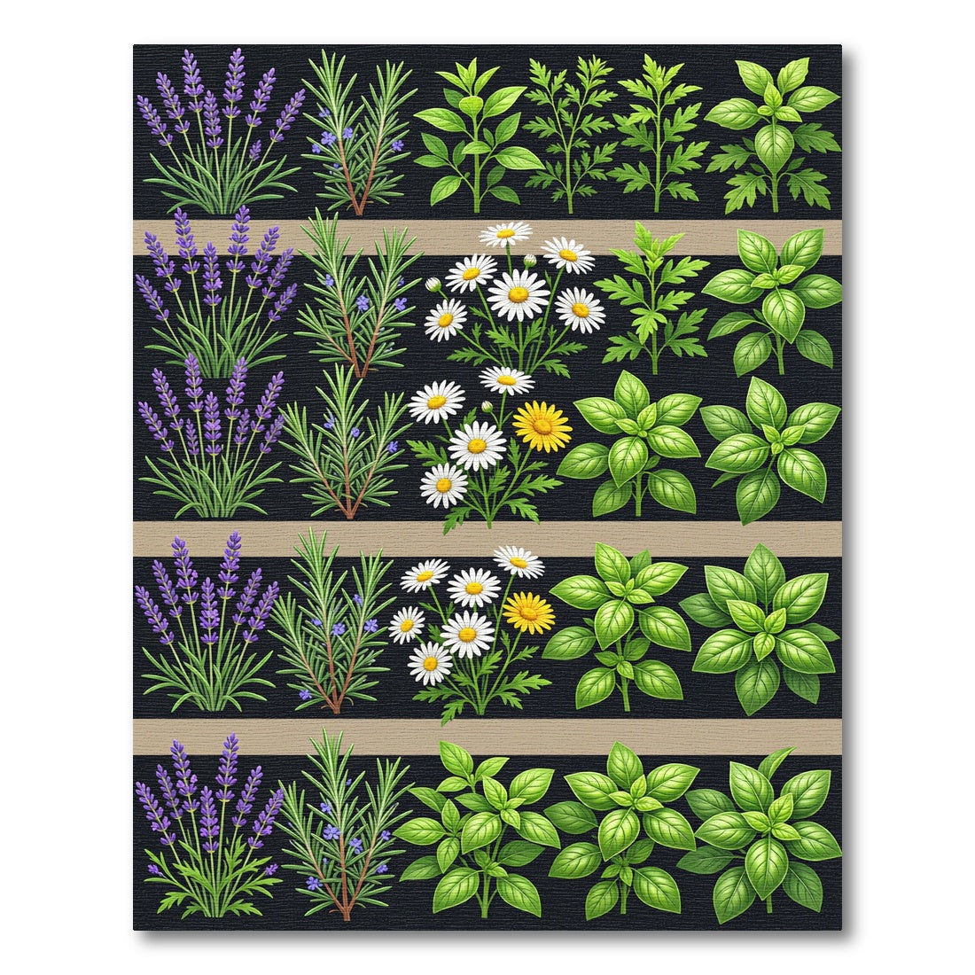 Botanical Garden Herb Grid Rug