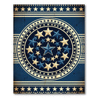 Grand Celestial Navy Gold Starry Medallion Rug