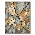 Cracked Earth Tones Abstract Rug