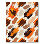 Abstract Fiery Flame Brushstroke Art Rug