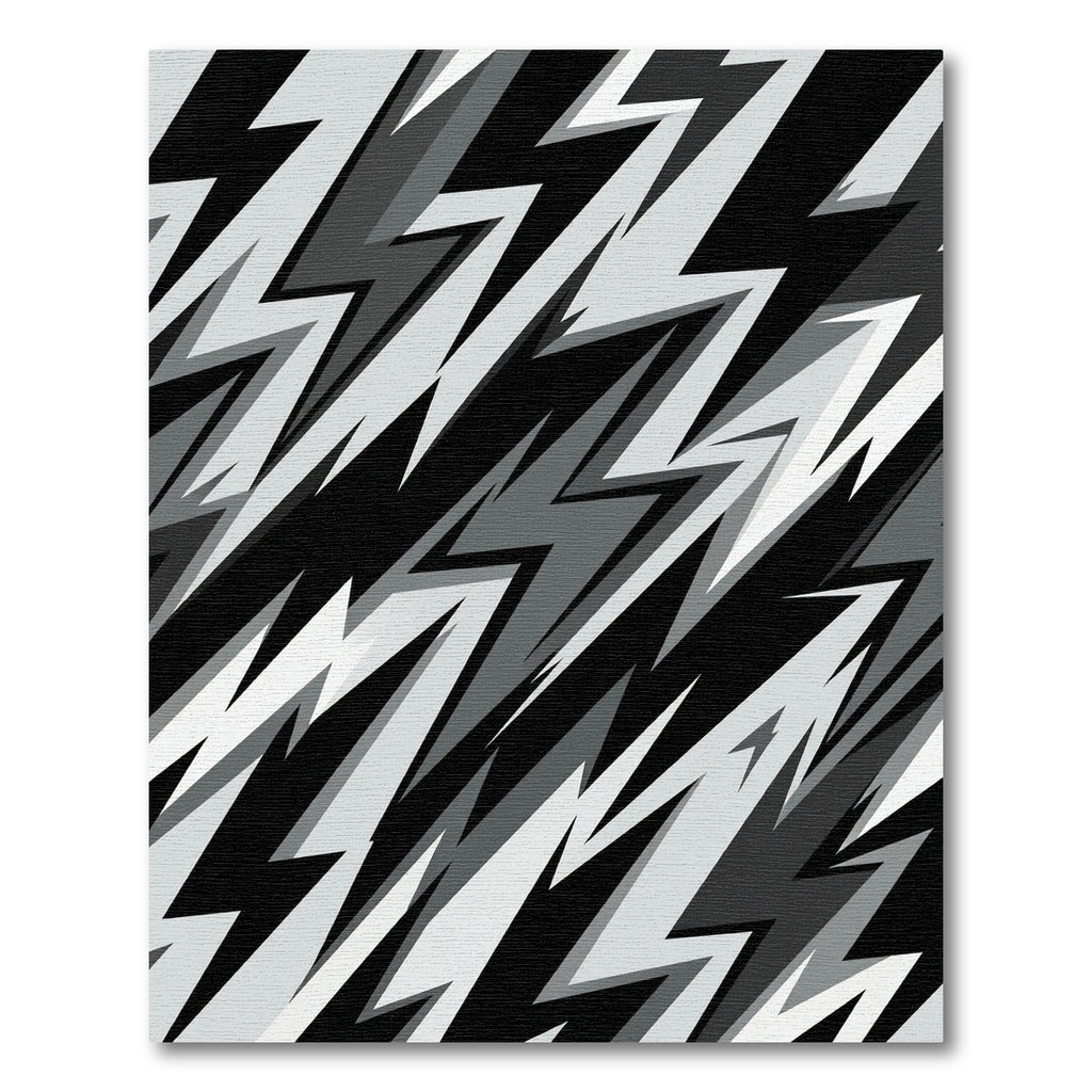 Monochrome Lightning Bolt Geometric Abstract Rug