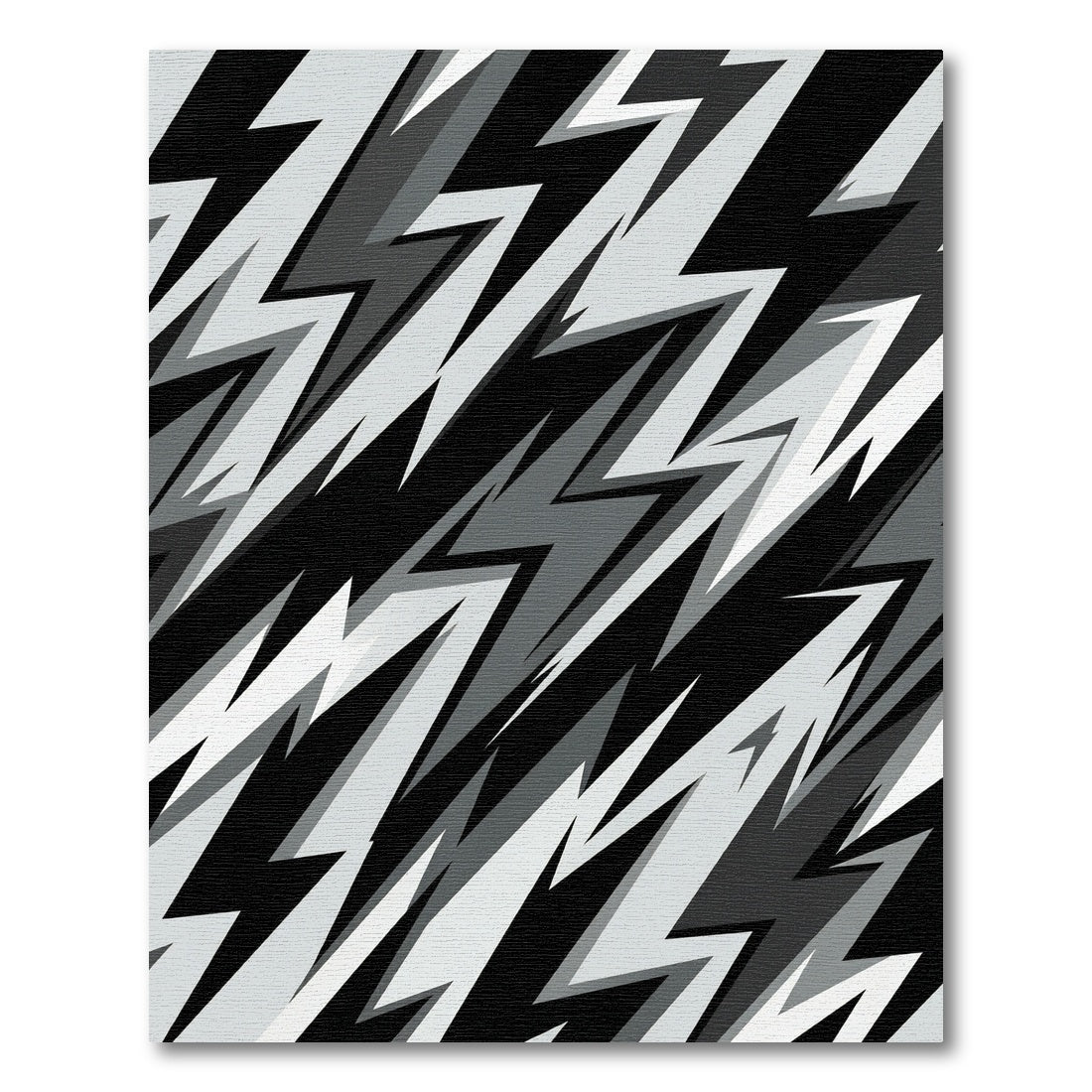 Monochrome Lightning Bolt Geometric Abstract Rug