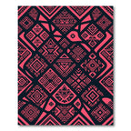 Bold Neon Pink Geometric Tribal Abstract Rug