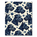 Navy Terriers and Coastal Seashells Rug