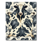 Abstract Black and White Cowhide Rug