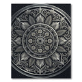 Elegant Silver Filigree Floral Medallion Rug