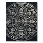 Elegant Silver Filigree Floral Medallion Rug