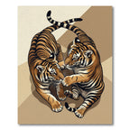 Dynamic Tiger Cub Duo Abstract Background Rug