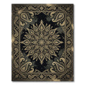 Elegant Gold Ornate Paisley Mandala Rug
