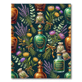Mystical Apothecary Herb and Potion Botanical Rug
