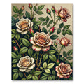 Elegant Dusty Rose Botanical Floral Rug