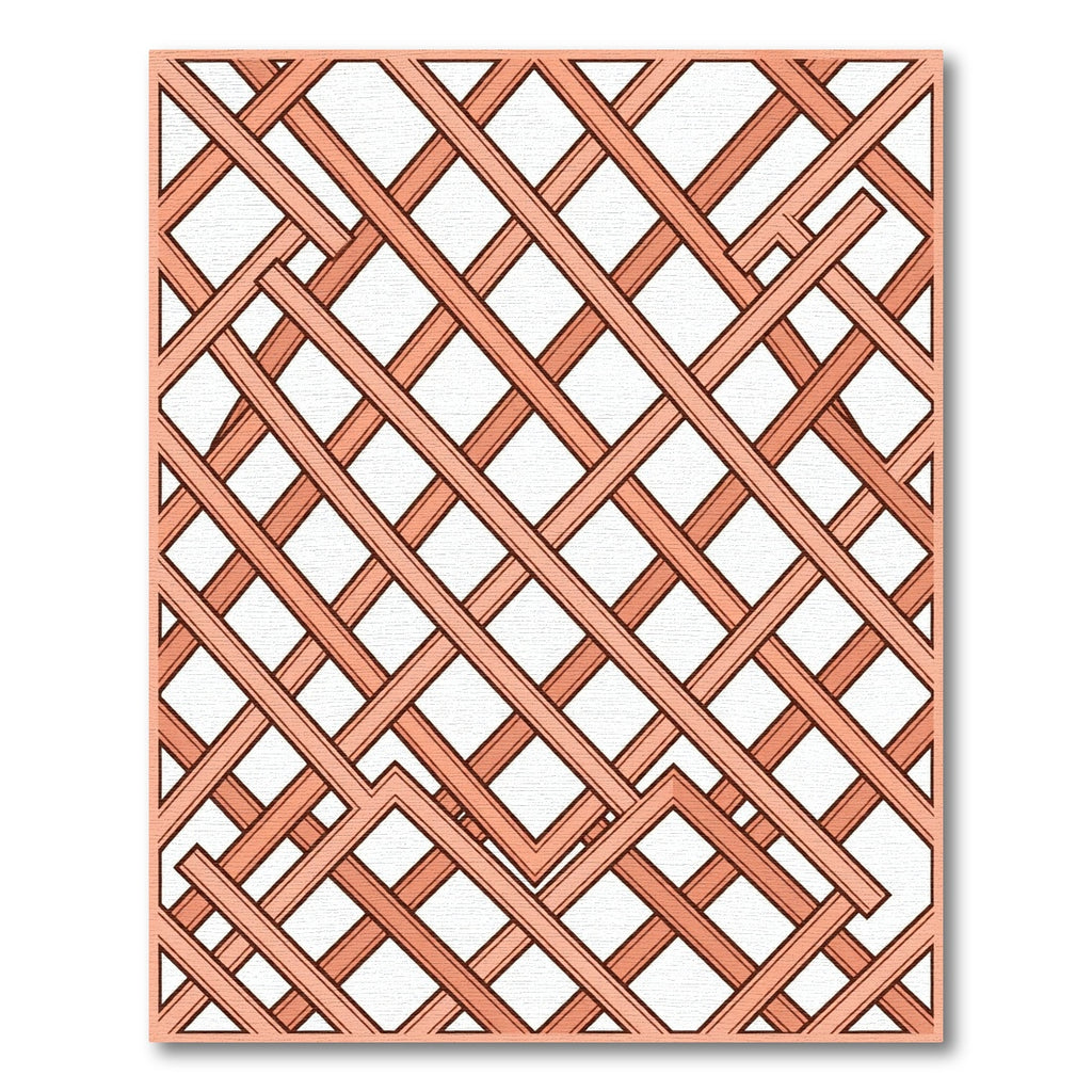 Geometric Terracotta Lattice Grid Rug