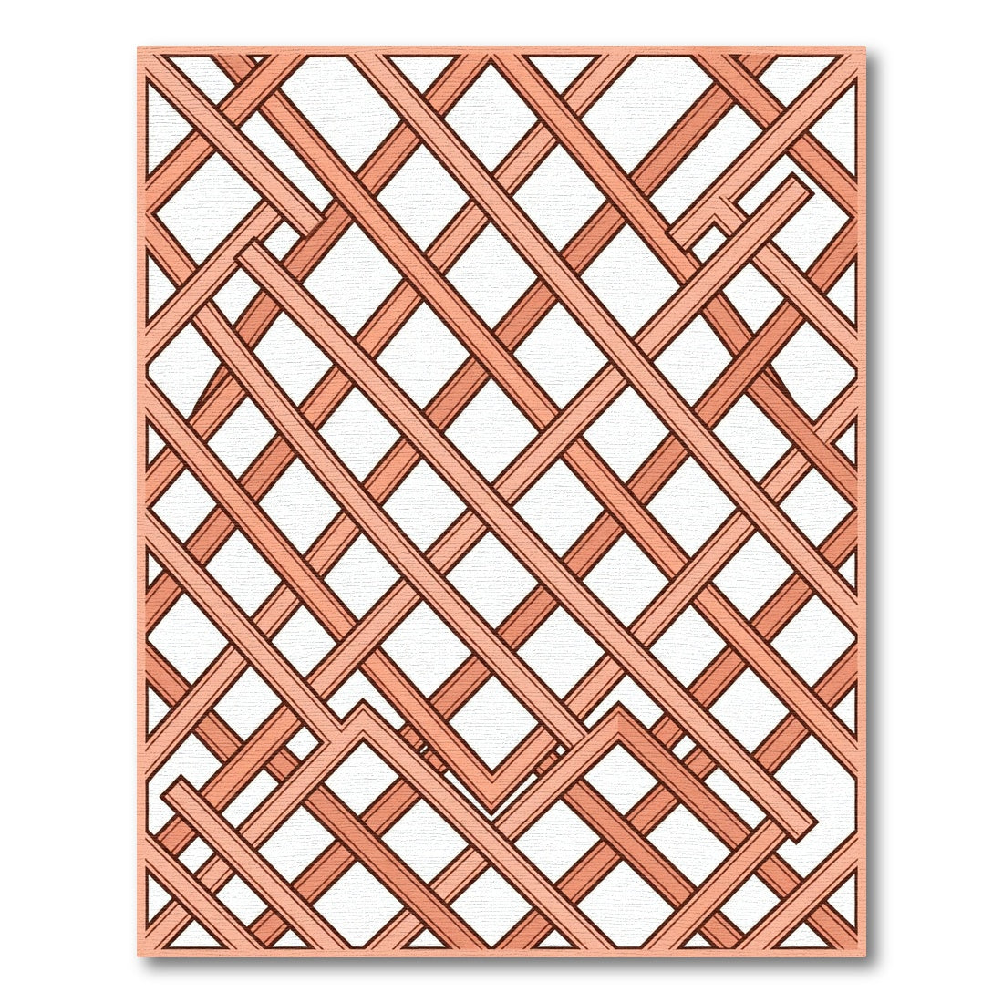 Geometric Terracotta Lattice Grid Rug