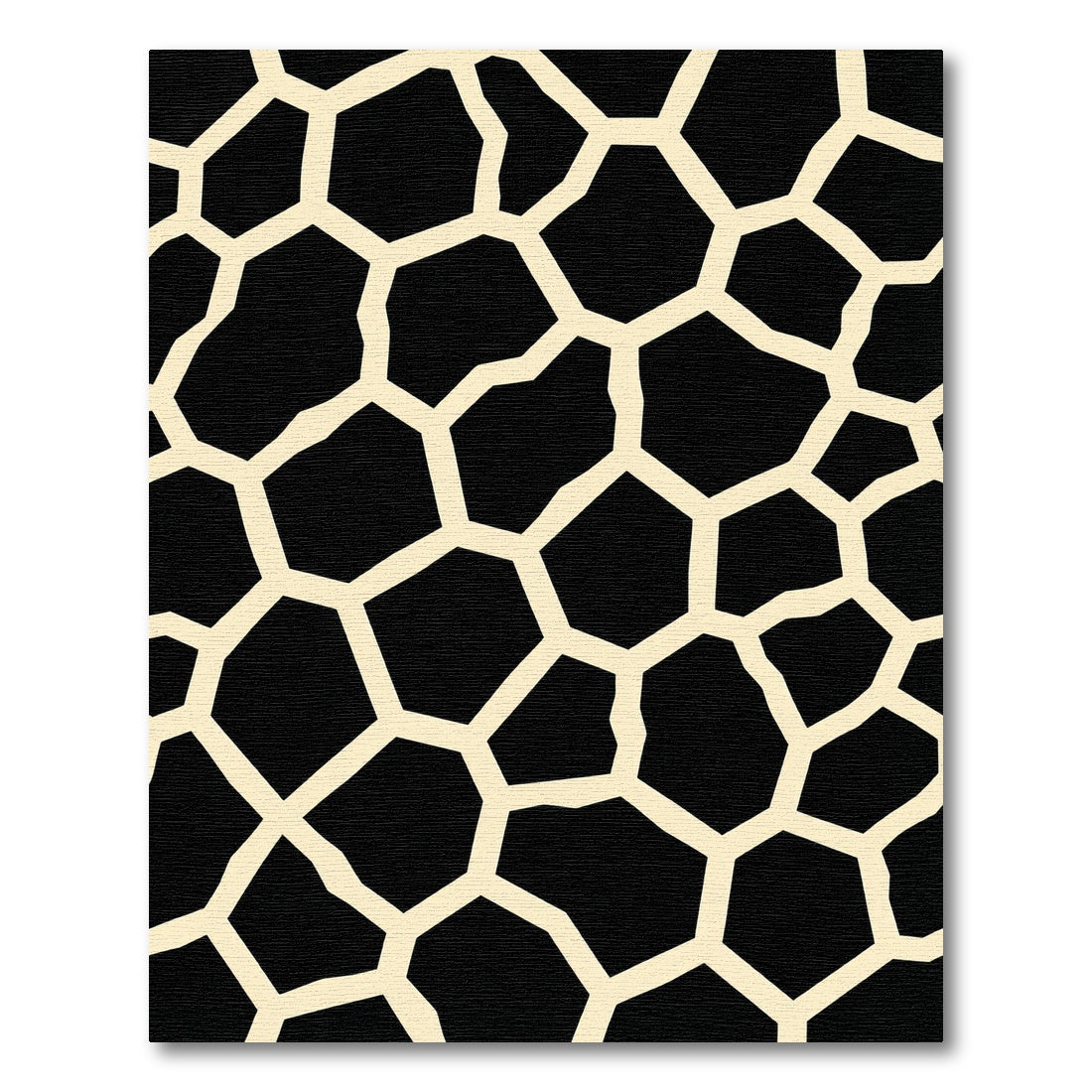 Black Cream Irregular Spots Rug