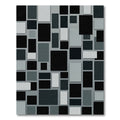 Modern Monochromatic Abstract Block Grid Rug