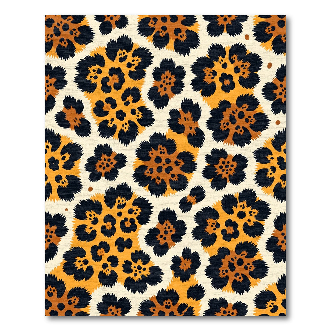 Bold Orange Leopard Spotted Animal Rug