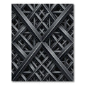 Contemporary Metallic Charcoal Intersecting Lattice Rug