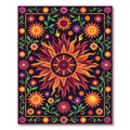 Vibrant Solar Flare Radiant Floral Tapestry Rug