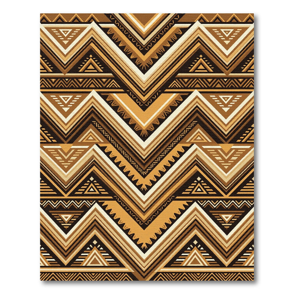 Earthy Brown Geometric Chevron Zigzag Rug