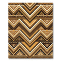Earthy Brown Geometric Chevron Zigzag Rug