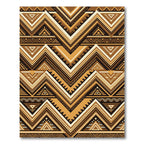 Earthy Brown Geometric Chevron Zigzag Rug