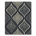 Sophisticated Charcoal Damask Floral Medallion Rug
