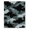 Modern Gray Pixelated Urban Camouflage Rug