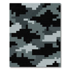 Modern Gray Pixelated Urban Camouflage Rug