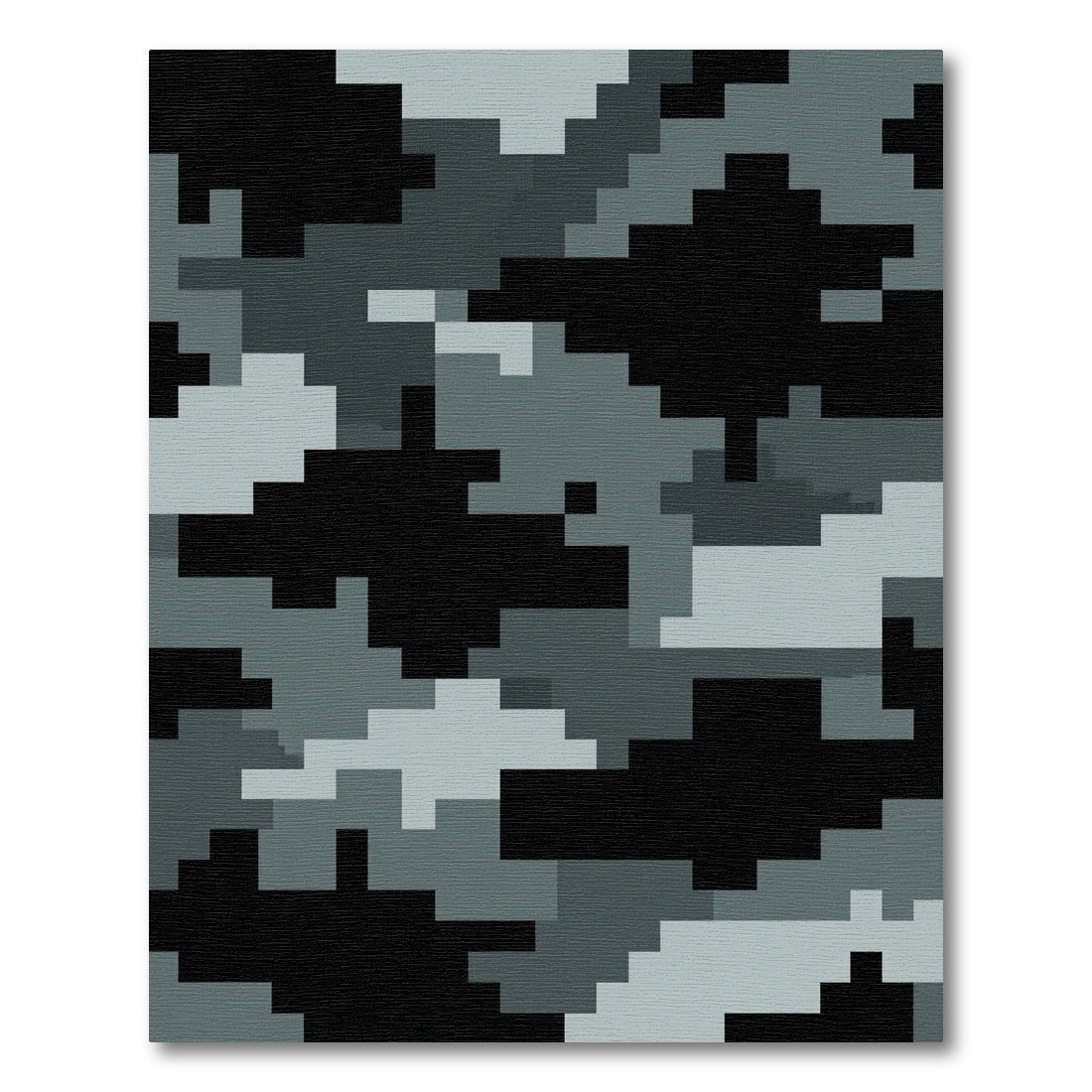 Modern Gray Pixelated Urban Camouflage Rug