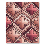 Symmetrical Geometric Dusty Rose Tile Rug