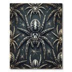 Gothic Monochrome Spider Nature Illustration Rug