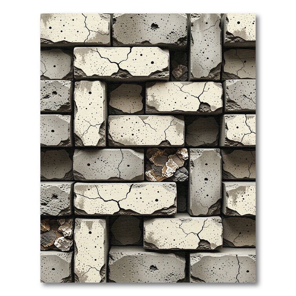 Rough Concrete Brick Texture Rug