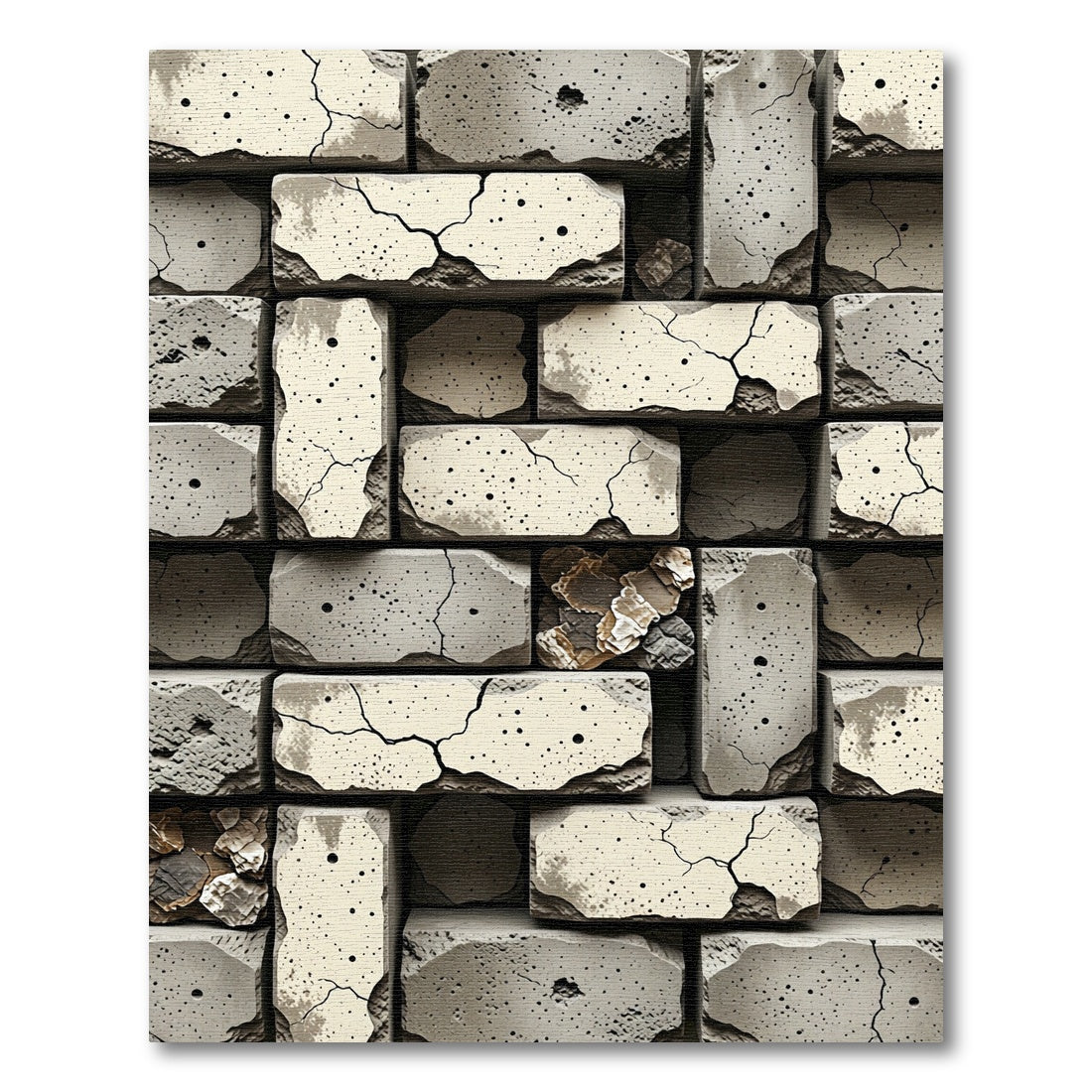 Rough Concrete Brick Texture Rug