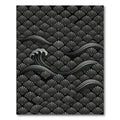 Black Waves Scallop Art Deco Rug