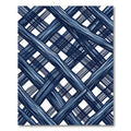 Navy Blue Intersecting Linear Grid Rug