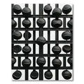 Monochromatic Black Sphere Grid Rug