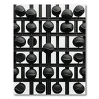 Monochromatic Black Sphere Grid Rug