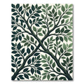 Dark Green Branch Leaf Tree Meadow Rug