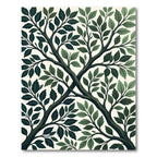 Dark Green Branch Leaf Tree Meadow Rug
