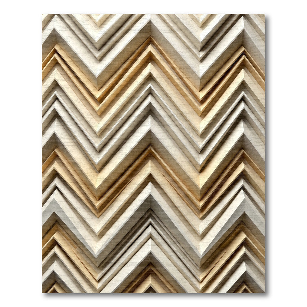 Neutral Chevron Geometric Layers Rug