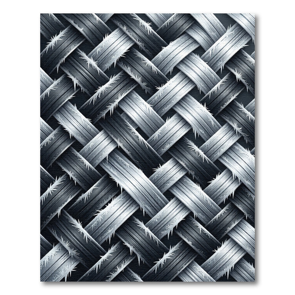 Monochrome Metallic Interwoven Diagonal Weave Rug