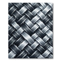 Monochrome Metallic Interwoven Diagonal Weave Rug