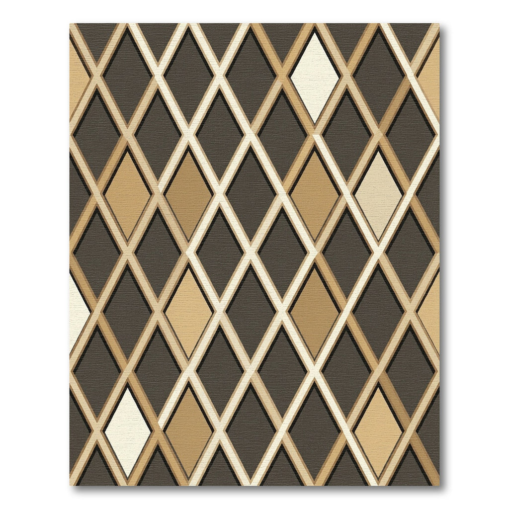 Modern Earthy Tone Diamond Grid Rug